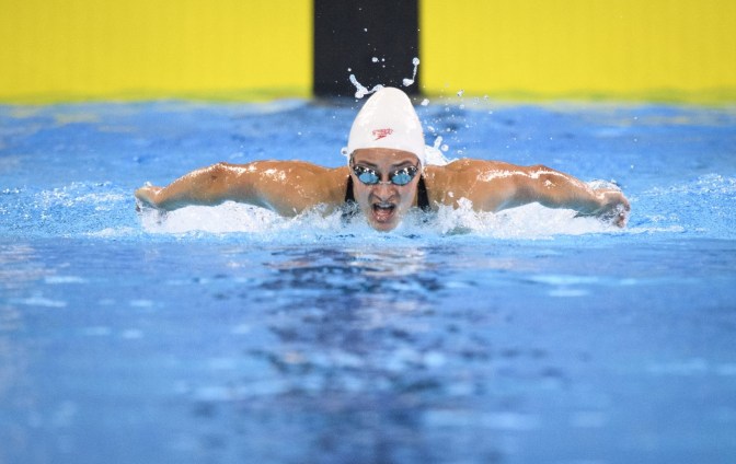 VEP_20190806_11 Danielle Hanus lors du 200 m papillon aux Jeux panaméricains de Lima, au Pérou, le 7 août 2019. Photo : Vincent Ethier/COC