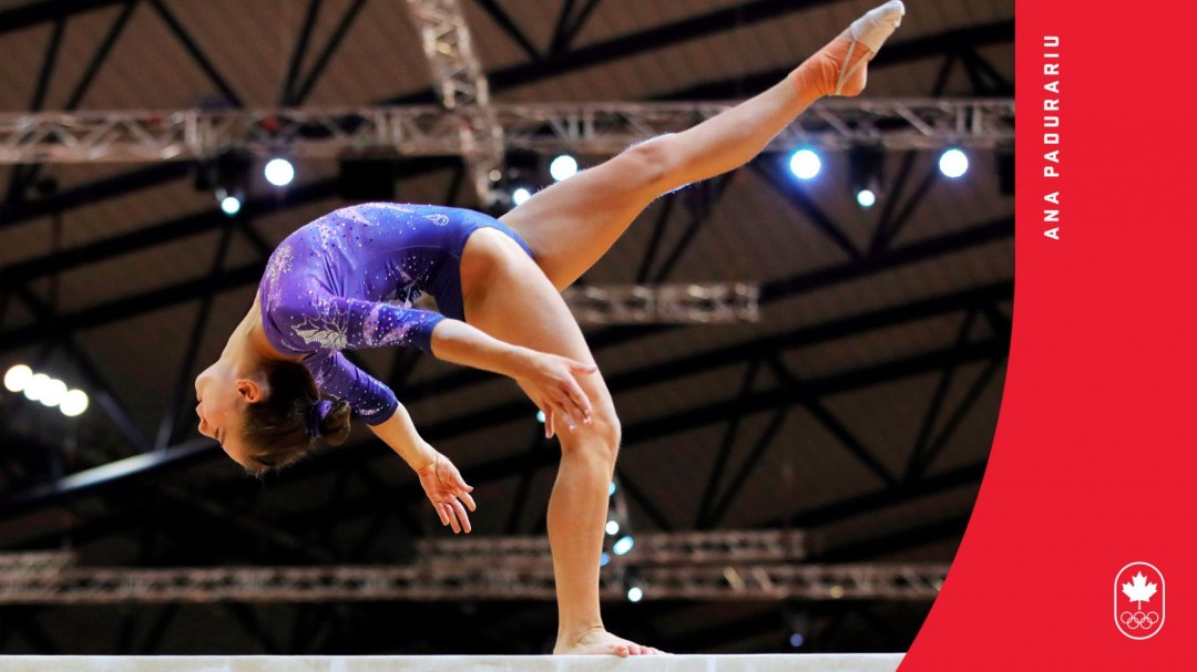 Ana Padurariu en action sur la poutre