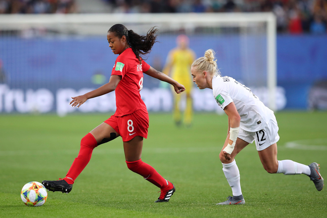 Deux joueuses de soccer en action