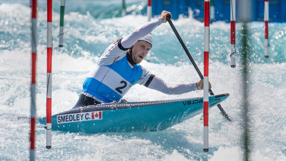 Tokyo, Japon - Cameron Smedley lors d'une séance d'entraînement en canoë-slalom au Kasai Canoe Slalom Center pendant les Jeux Olympiques de Tokyo le 19 juillet 2021.