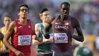 Marco Arop pendant une course.