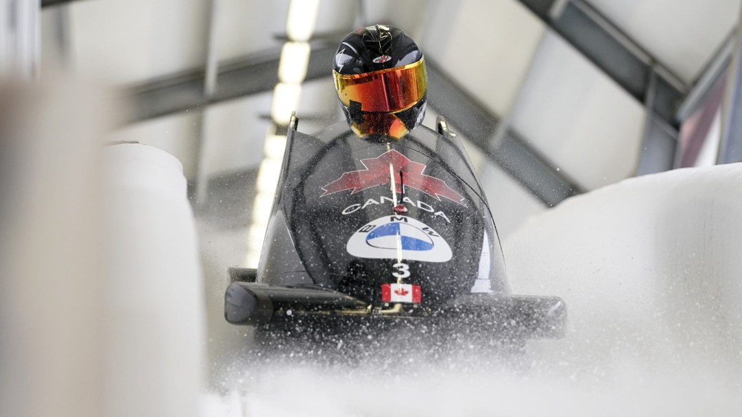 Cynthia Appiah lors d'une course de bobsleigh