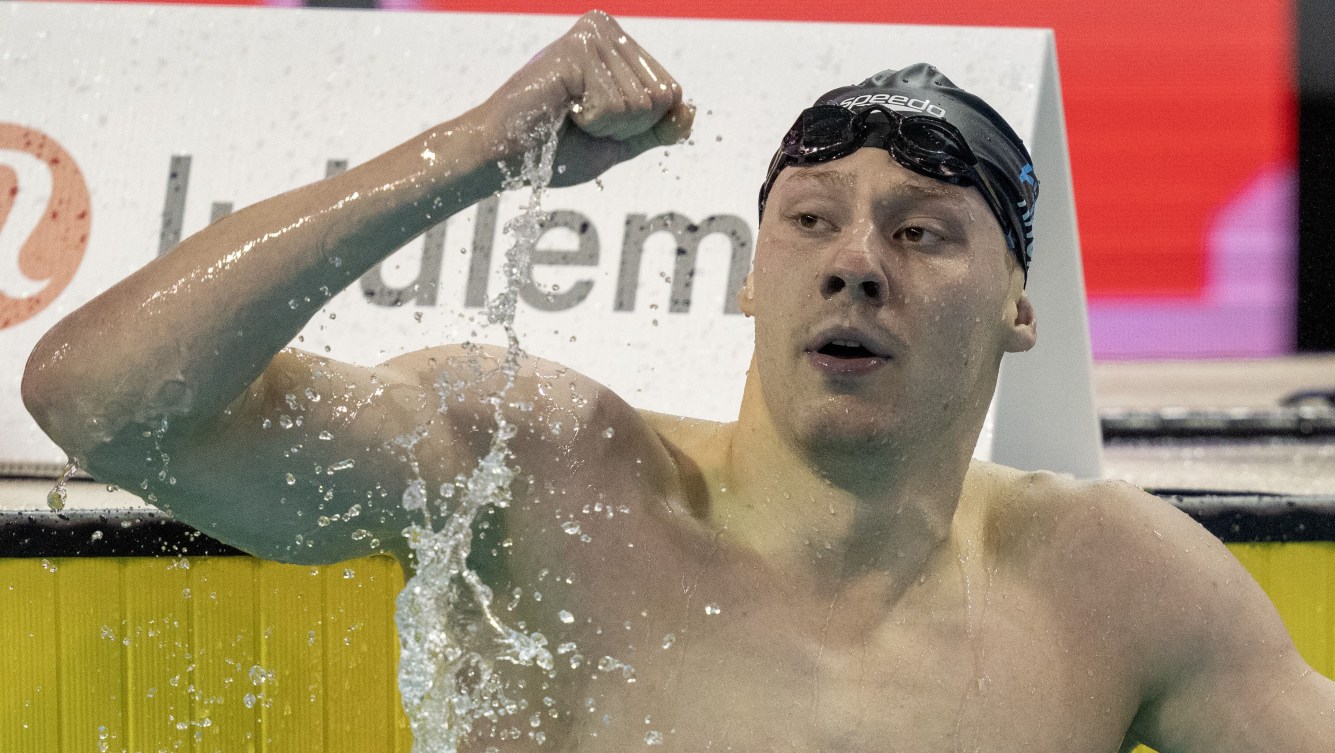 Finlay Knox réagit après sa victoire.