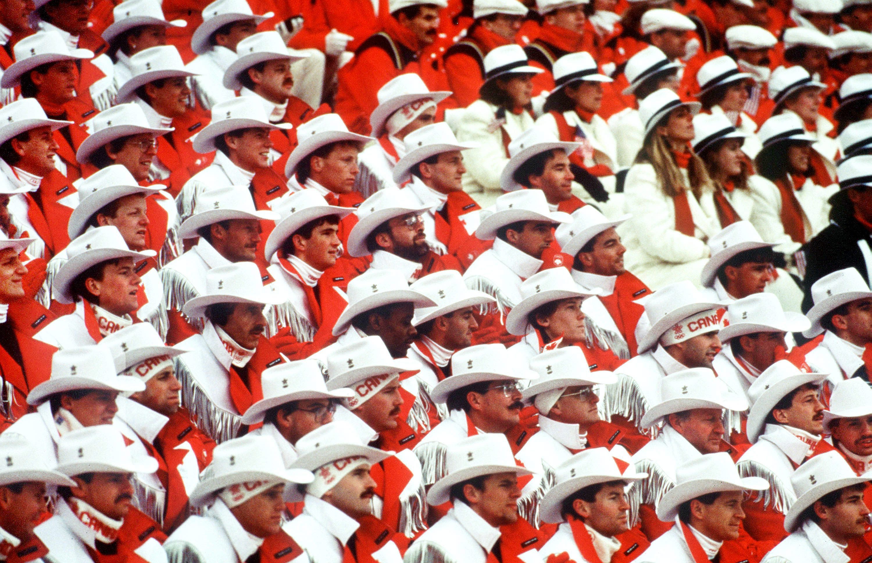 Team Canada marches into the Calgary 1988 Olympic Winter Games