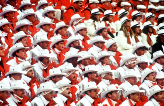 Opening Ceremonies Team Canada marches into the Calgary 1988 Olympic Winter Games