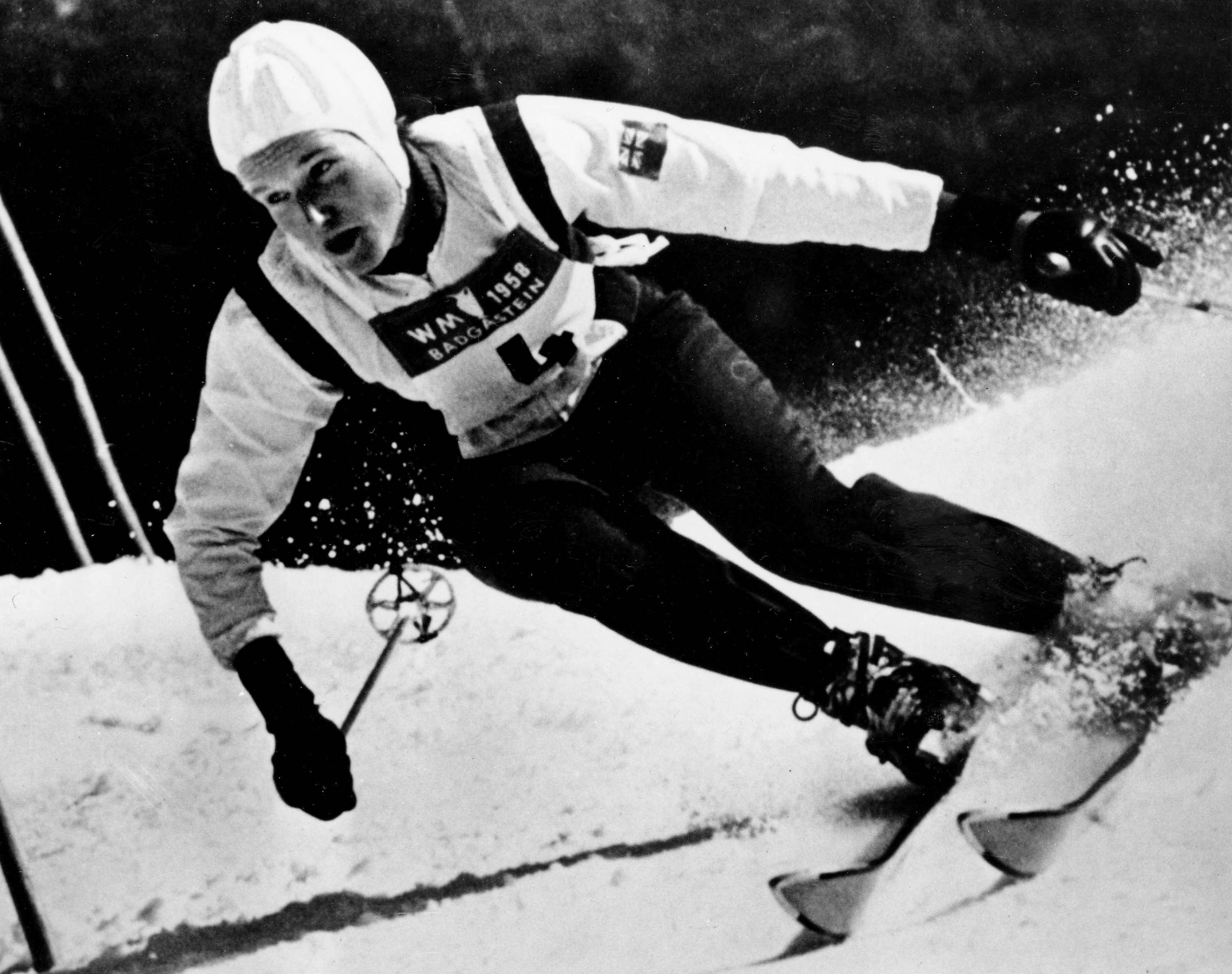 Canada's Lucile Wheeler participates in an alpine ski event at the 1958 World Championships. (CP Photo/COC)
