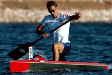 Canada's Richard Dalton paddles his way to sixth place during the C-1 500m final of the Athens 2004 Olympic Games Saturday, August 28, 2004. (CP PHOTO/COC-Andre Forget)