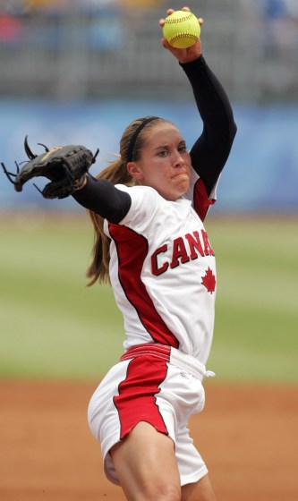 Lauren Regula pitches the ball