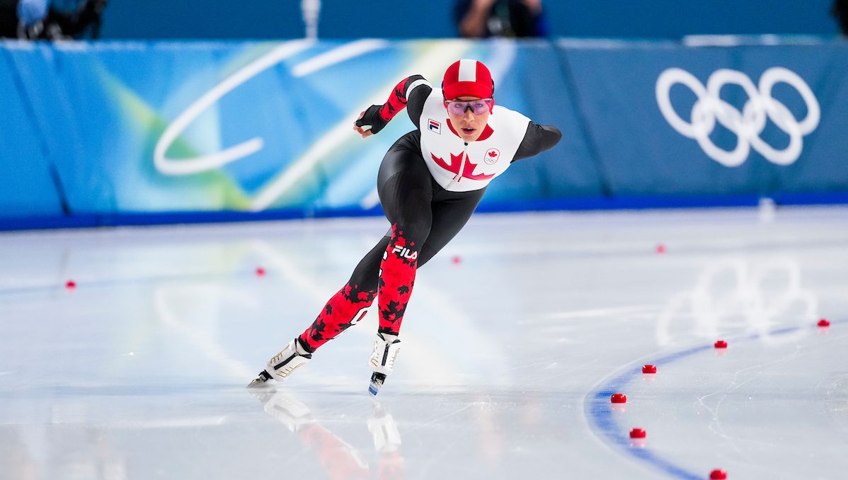 Valérie Maltais competes in long track speed skating.