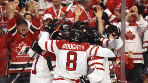 Corey Perry,Patrick Marleau , Drew Doughty, Duncan Keith Men's hockey (Vancouver 2010)
