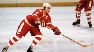 Randy Gregg playing defense in ice hockey