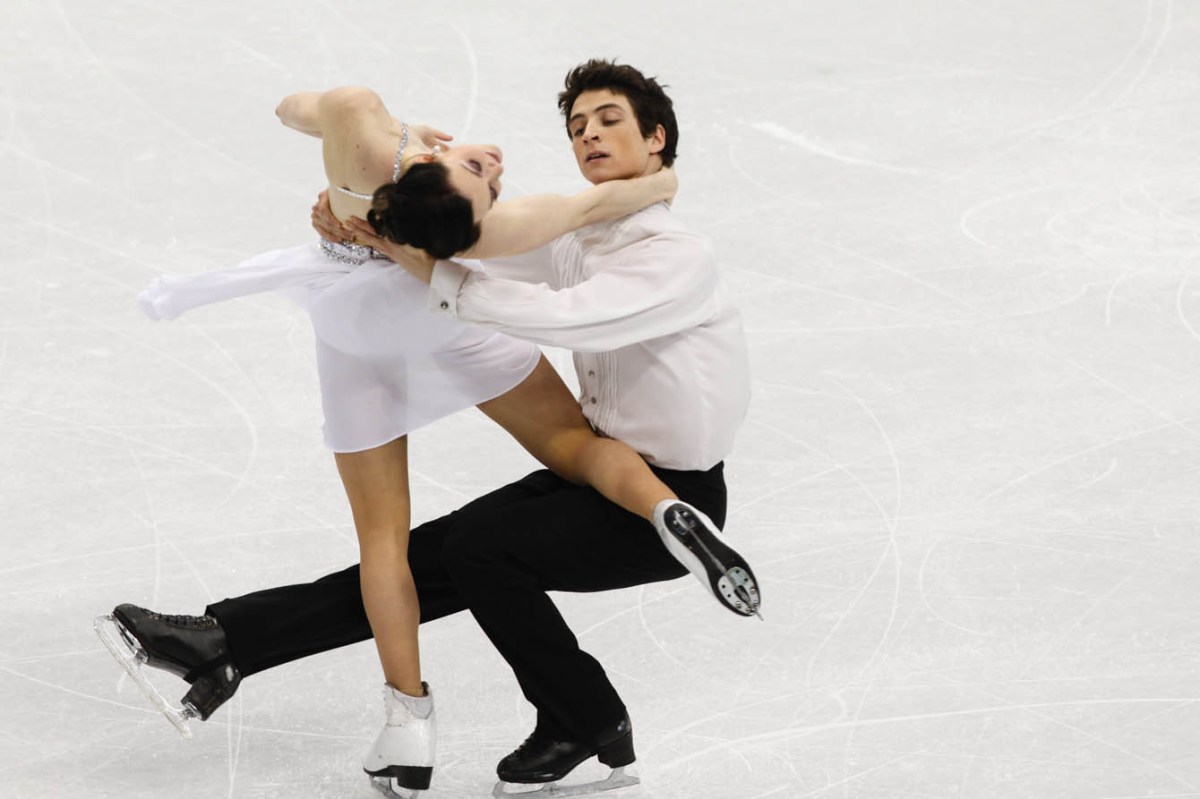 Tessa and Scott during a routine