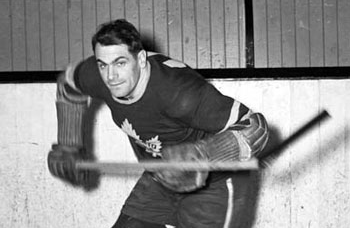 Syl Apps playing for the Toronto Maple Leafs