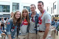 Athletes wearing tshirts and jean jackets