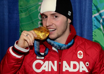 Skiing - Freestyle Alex Bilodeau of Rosemere, Que. with his gold medal for men's moguls at the Olympic Winter Games in Vancouver, B.C, Monday, Feb. 15, 2010. (CP PHOTO)(HO-COC-Mike Ridewood)