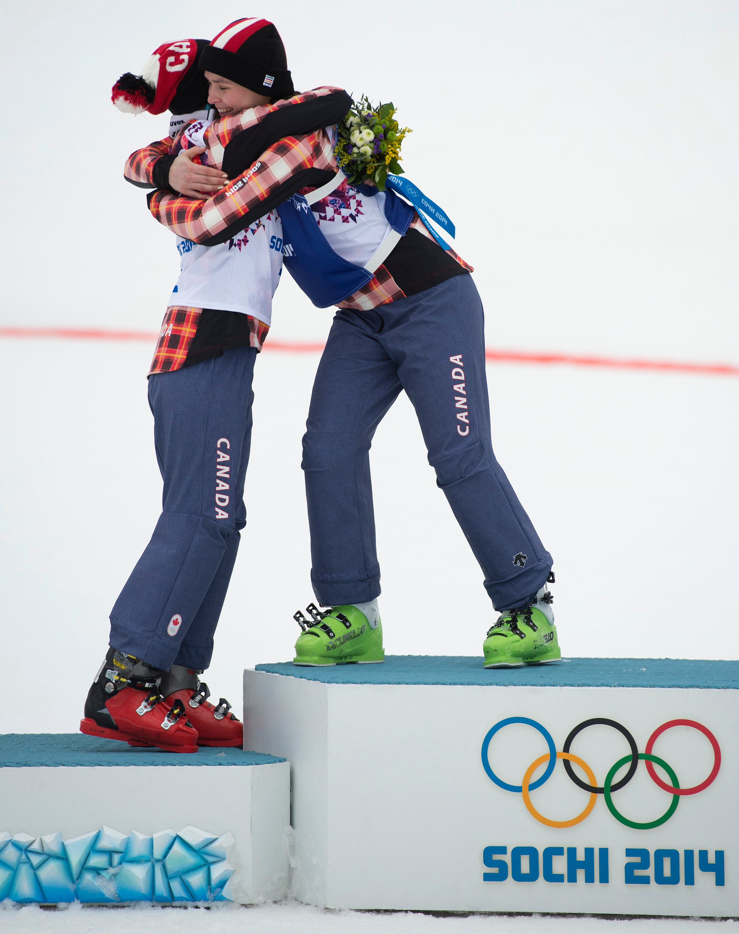 Womens Ski Cross Flower Ceremony