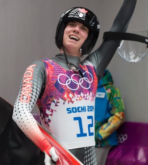 Kimberley McRae competes in luge