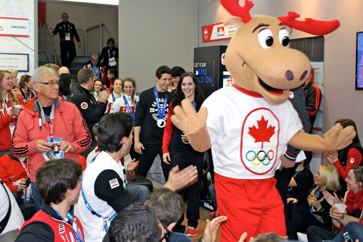 Tessa and Scott during the medal celebration