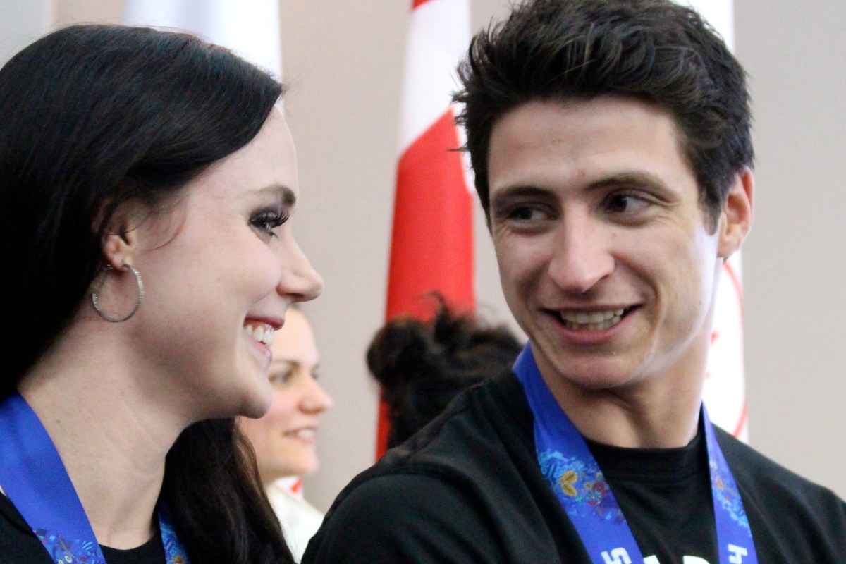 Tessa and Scott during the medal celebration