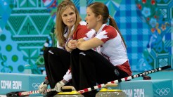 Jennifer Jones and Kaitlyn Lawes at Sochi 2014