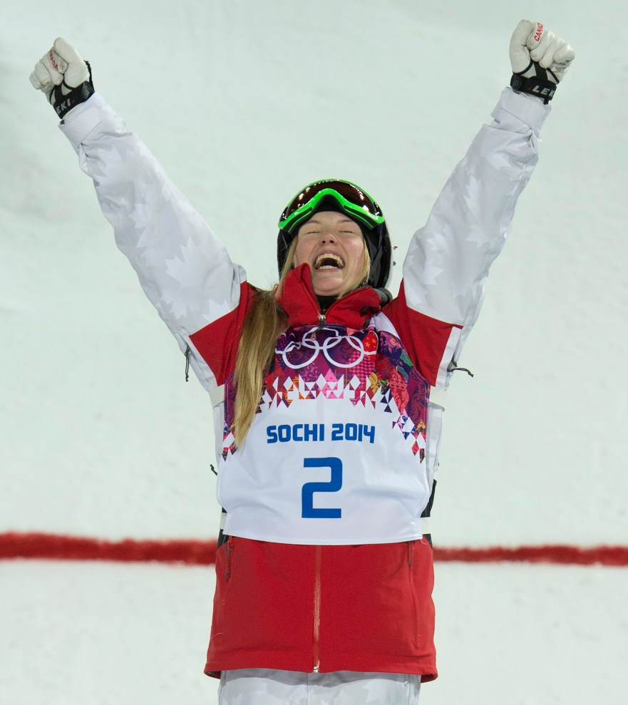 Justine Dufour-Lapointe Justine Dufour-Lapointe celebrates her gold medal win