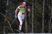 Daria Gaiazova competes in the Ladies' 4x5km Relay