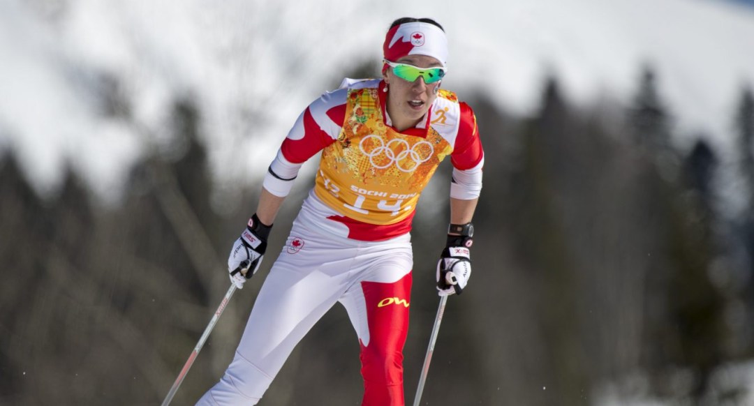 Canada's Emily Nishikawa competes in the Ladies' 4x5km Relay