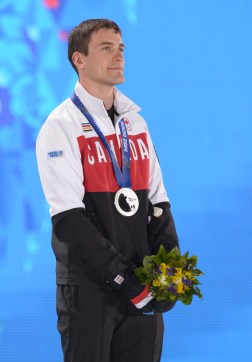 Denny Morrison on the podium