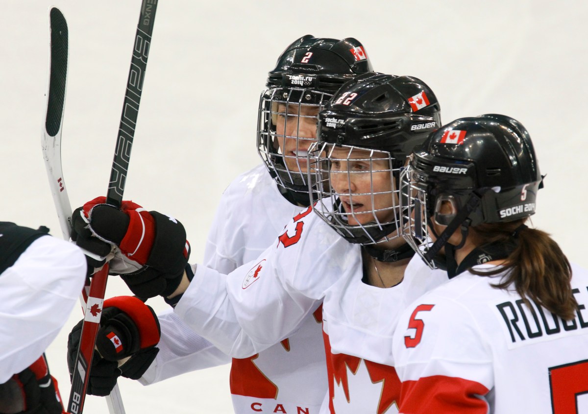 Members of the women's hockey team