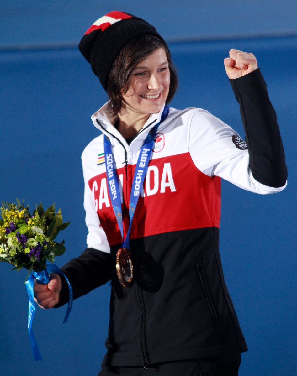 Alex Gough at the medal ceremony