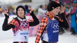 Serwa (left) and Thompson post-race at Sochi (Photo: CP)