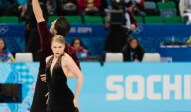 Canada's Kaitlyn Weaver and Andrew Poje competing