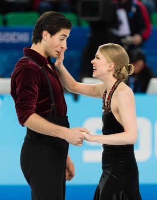 Canada's Kaitlyn Weaver and Andrew Poje after competing