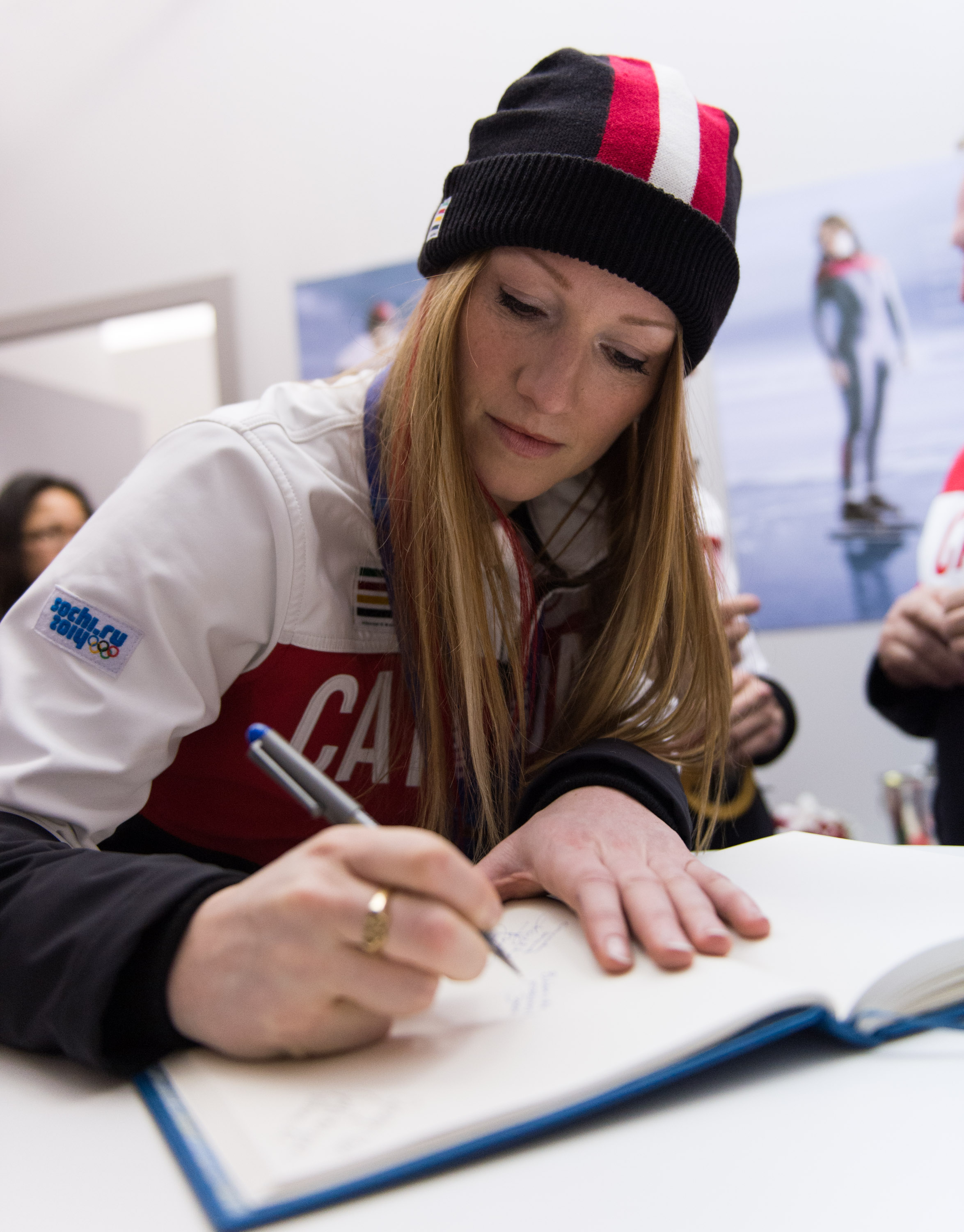 Heather Moyse during the medal celebration