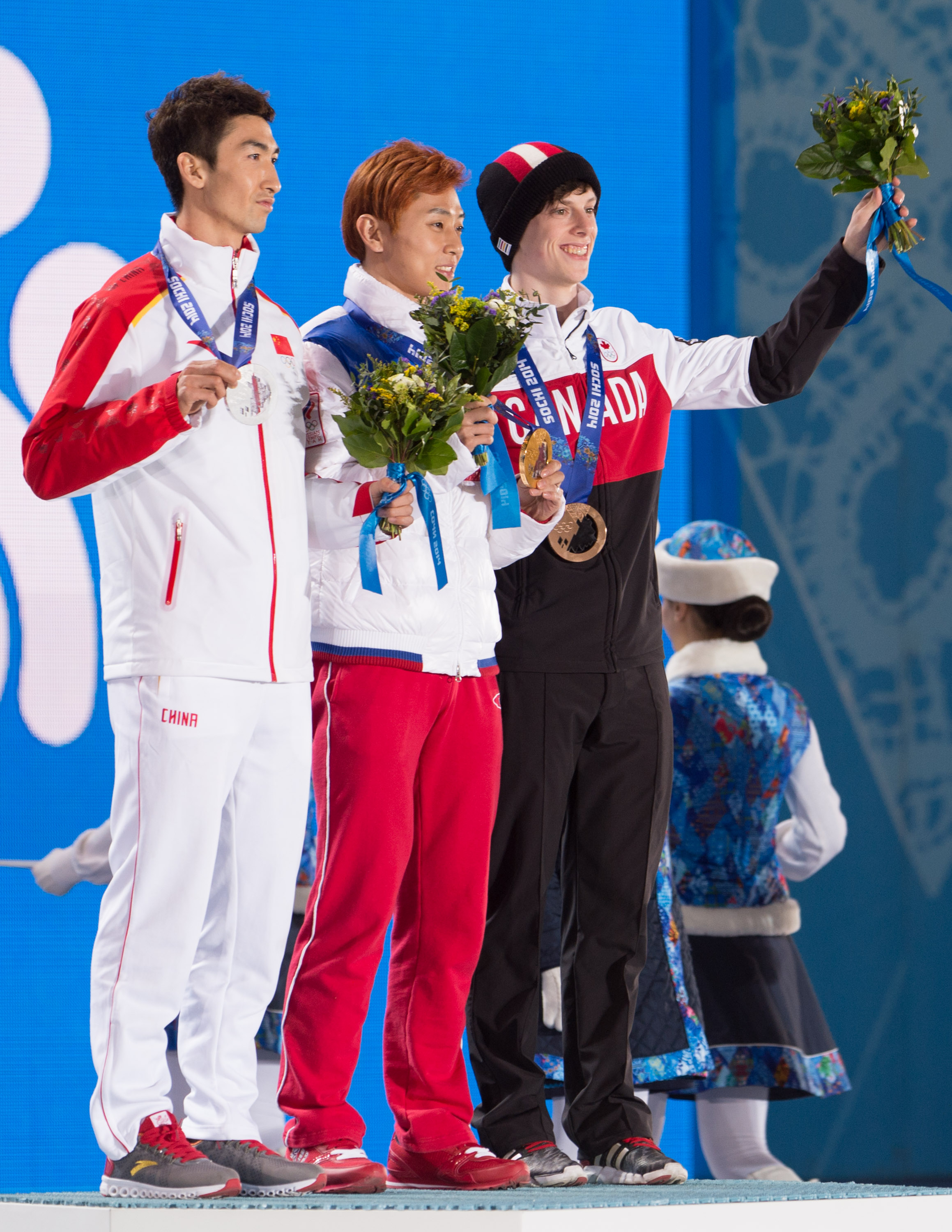 Athletes on the podium
