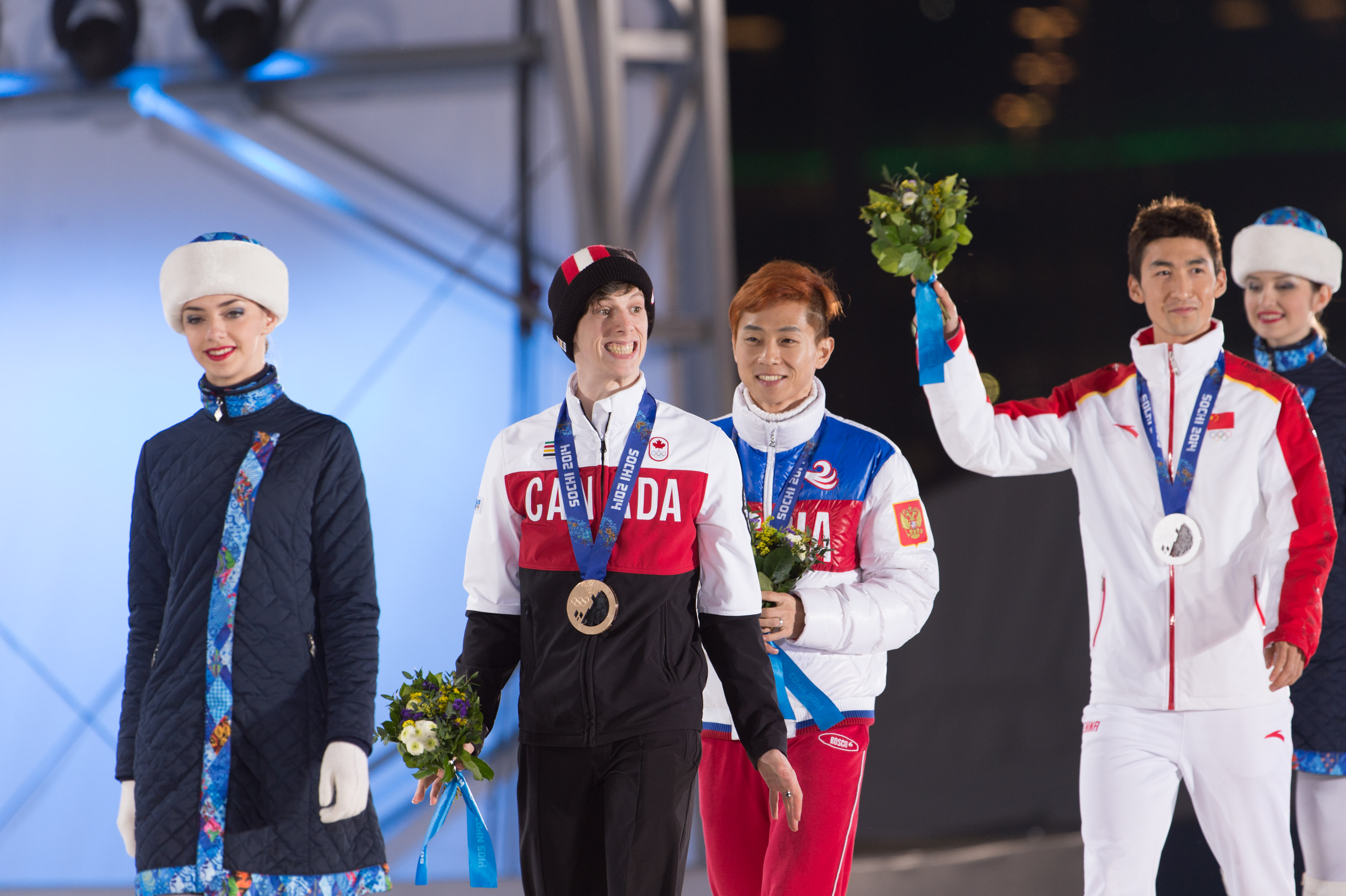 Athletes on the podium