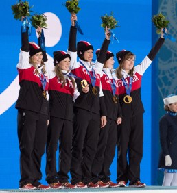 Athletes on the podium