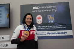 Caroline Ouellette at the Canada Olympic House