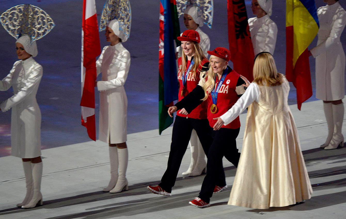 Team Canada during the closing ceremony