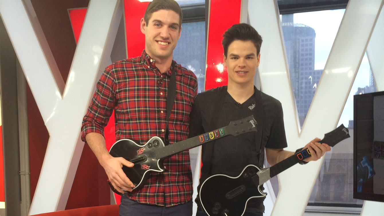 Mikaël chooses Guitar Hero over shopping spree for his eTalk segment. Wise.