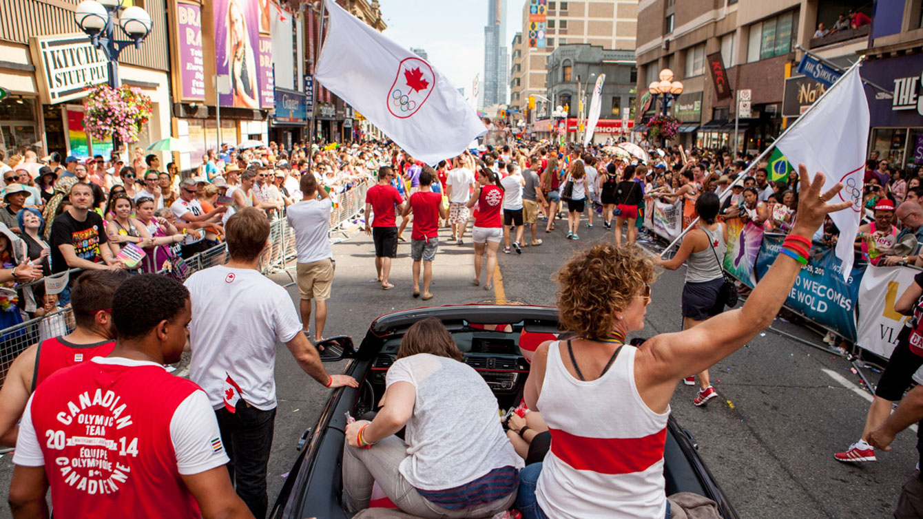 An estimated two million people lined the streets of downtown Toronto during WorldPride