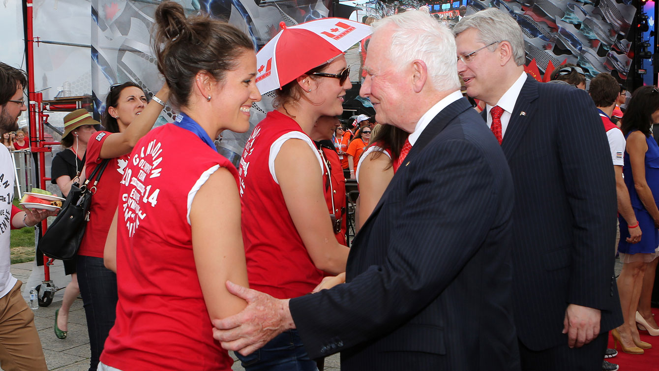 Labonte greeted by Governor General David Johnston.