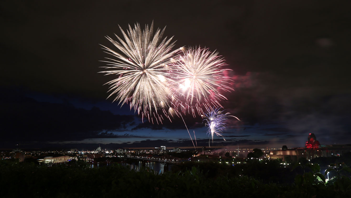Canada Day celebrations ended with evening musical performances and spectacular fireworks from Nepean Point, overlooking Ottawa River.
