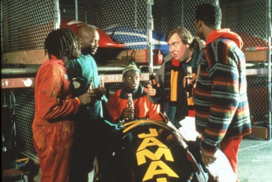 Jamaica Bobsleigh Team, John Candy The cast of Cool Runnings, the feature film about the 1988 Jamaican Olympic bobsleigh team.