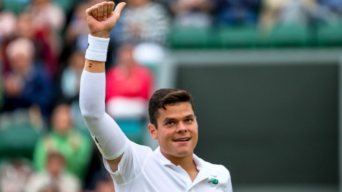 Milos Raonic at Wimbledon 2014. Photo by Mauricio Paiz via Tennis Canada