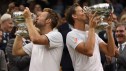 Jack Sock (left) & Canada's Vasek Pospisil win the 2014 Wimbledon men's doubles title. Photo via Tennis Canada. Photo: CP
