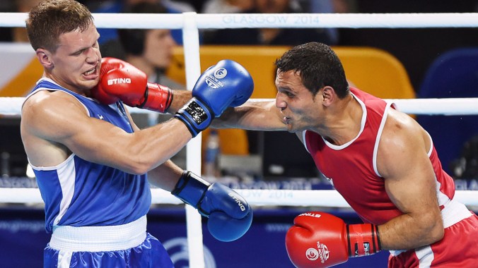 El Mais - Glasgow 2014 Samir El Mais (right, in red) won boxing gold in Glasgow 2014 and firmly set his sights on Rio 2016.