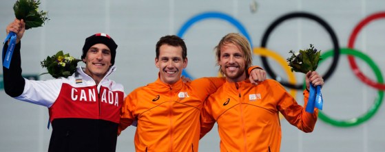 Morrison on the 1000m podium after securing silver.