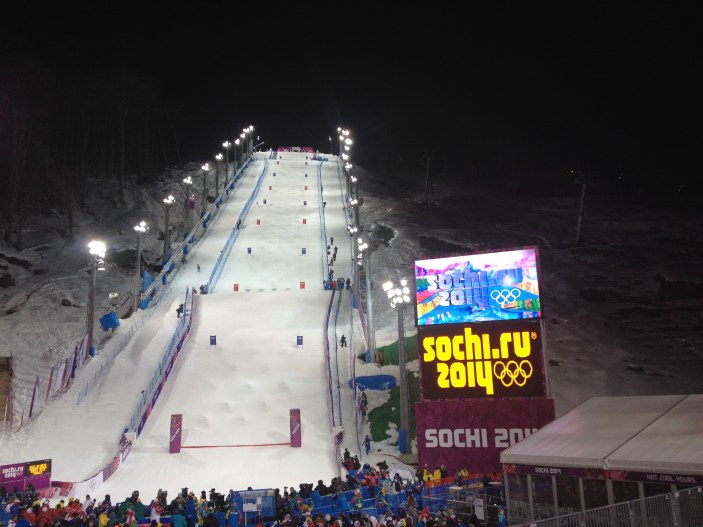 Rosa Khutor Extreme Park, Sochi, Russia. Feb 8, 2014. Photo: Steve Boudreau