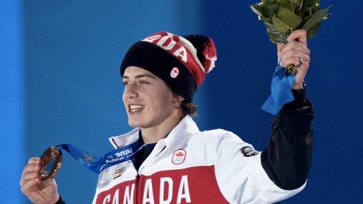 Mark McMorris on the Sochi podium.